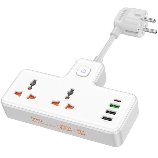 Зарядний пристрій Hoco AC12A Reise (PD30W/1C3A) +Socket