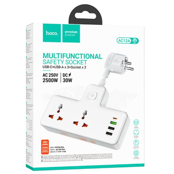 Зарядний пристрій Hoco AC12A Reise (PD30W/1C3A) +Socket - Зображення 6
