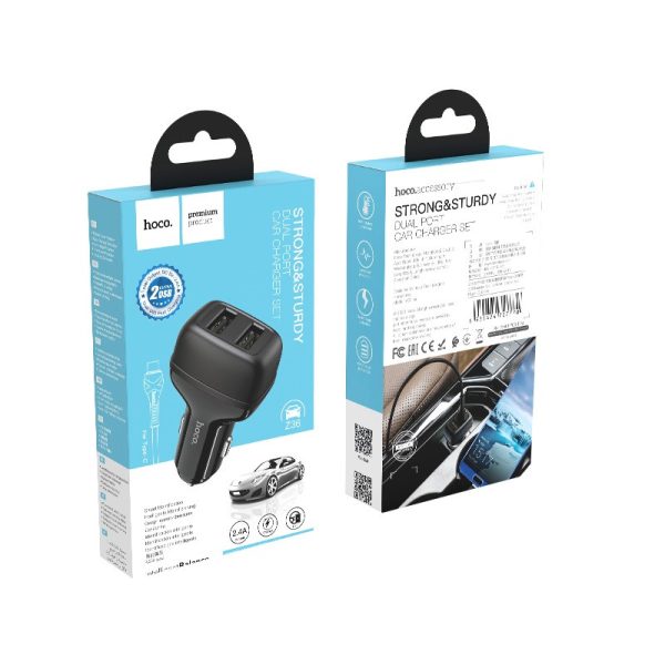 АЗП Hoco Z36 (2USB/2.4A) + Type-C - Зображення 6
