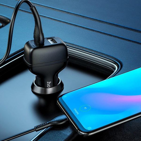 АЗП Hoco Z36 (2USB/2.4A) + Type-C - Зображення 7