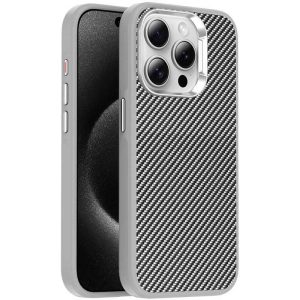 Чохол для iPhone 14 Pro Max Сірий TPU+PC Carbon with MagSafe