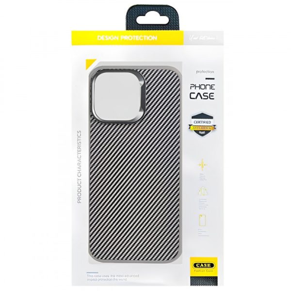 Чохол для iPhone 14 Pro Max Сірий TPU+PC Carbon with MagSafe - Зображення 6