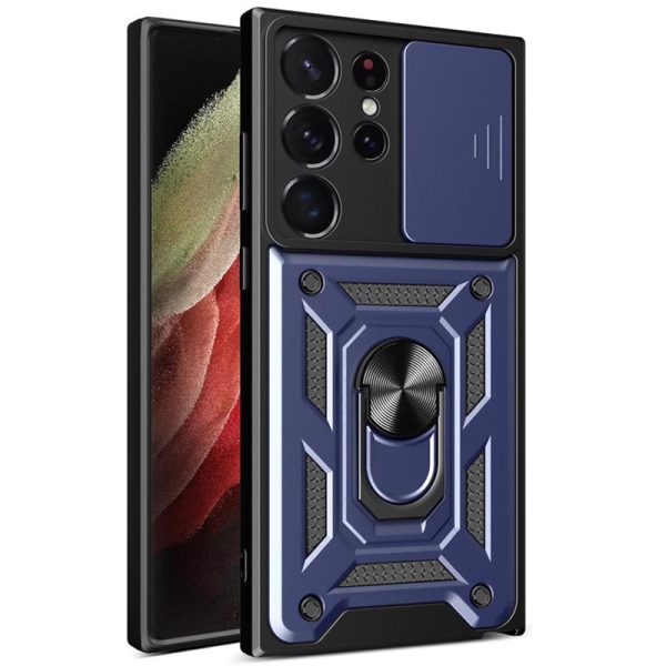 Ударостійкий чохол для Samsung Galaxy S25 Ultra Синій Camshield Serge Ring