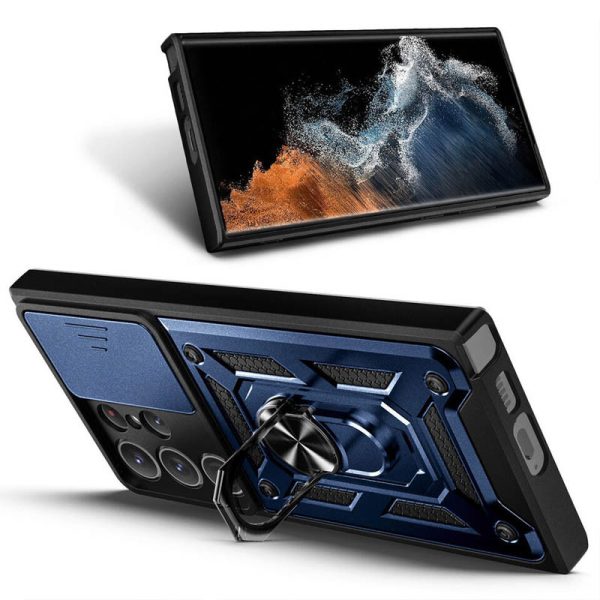 Ударостійкий чохол для Samsung Galaxy S25 Ultra Синій Camshield Serge Ring - Зображення 3