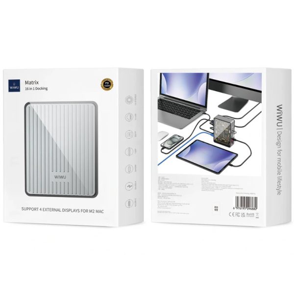Перехідник HUB WIWU Matrix docking station 16in1 W1601 - Зображення 6