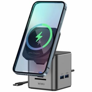 Бездротова зарядка + HUB WIWU Wi-W025 Cube 9in1 USB-C