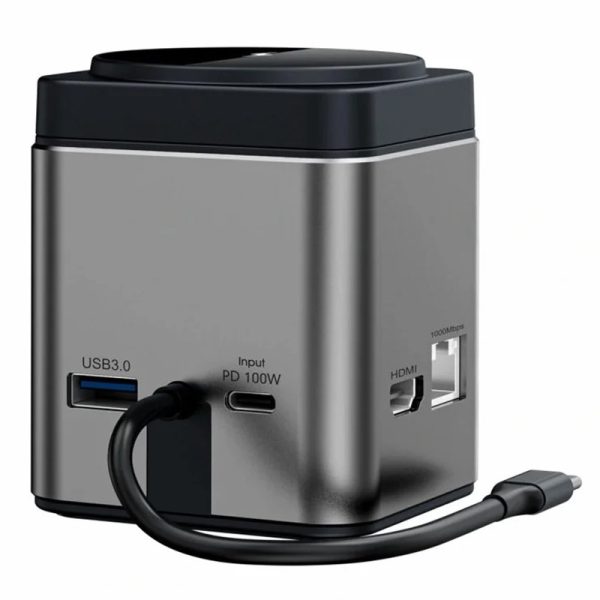 Бездротова зарядка + HUB WIWU Wi-W025 Cube 9in1 USB-C - Зображення 2