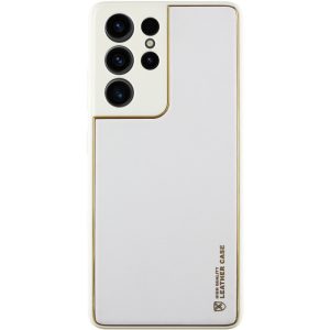 Шкіряний чохол для Samsung Galaxy S21 Ultra Білий Xshield