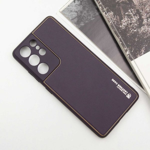Шкіряний чохол для Samsung Galaxy S21 Ultra Фіолетовий Xshield - Зображення 2