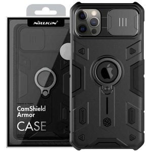 Чохол для iPhone 12 Pro Max Чорний Nillkin CamShield Armor (шторка на камеру)