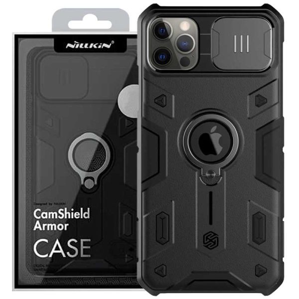 Чохол для iPhone 12 Pro Max Чорний Nillkin CamShield Armor (шторка на камеру)