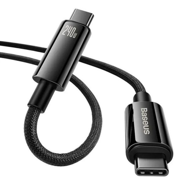 Дата кабель Baseus Tungsten Gold Type-C to Type-C Cable 240W (1m) (CAWJ04000) - Зображення 3