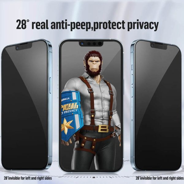 Захисне 2.5D скло Blueo Full Cover Anti-Peep для Apple iPhone 15 / 16 - Зображення 2