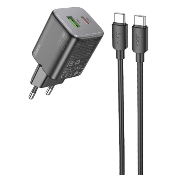 Зарядний пристрій Hoco N41 Almighty PD20W+QC3.0 + Type-C to Type-C