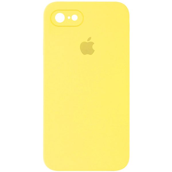 Чохол для iPhone 7 / 8 / SE (2020) Жовтий Silicone Case Square Full Camera Protective