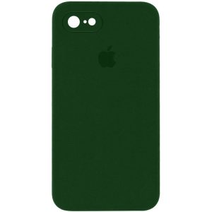 Чохол для iPhone 7 / 8 / SE (2020) Зелений Silicone Case Square Full Camera Protective