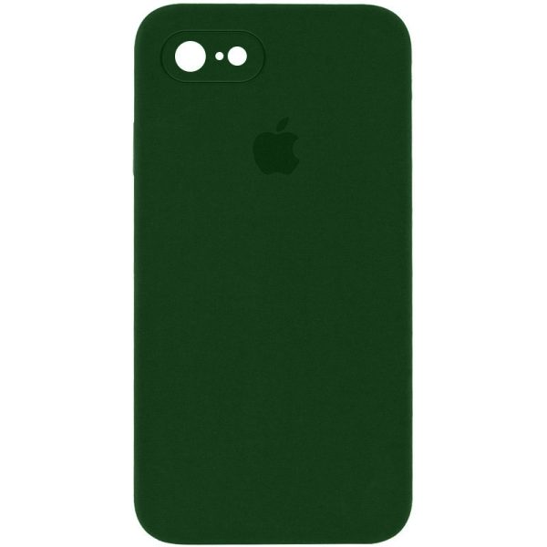 Чохол для iPhone 7 / 8 / SE (2020) Зелений Silicone Case Square Full Camera Protective