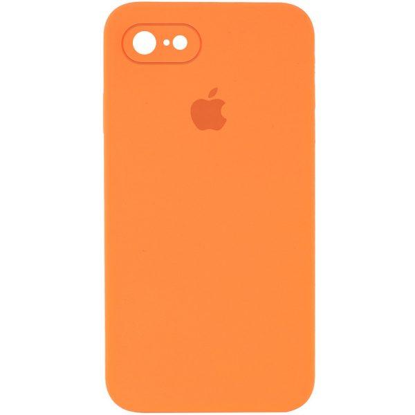 Чохол для iPhone 7 / 8 / SE (2020) Помаранчевий Silicone Case Square Full Camera Protective