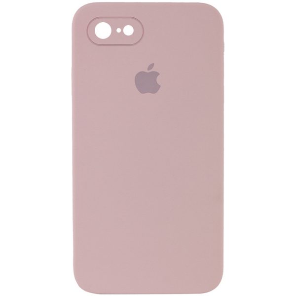 Чохол для iPhone 7 / 8 / SE (2020) Рожевий Silicone Case Square Full Camera Protective