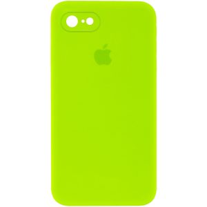 Чохол для iPhone 7 / 8 / SE (2020) Салатовий Silicone Case Square Full Camera Protective