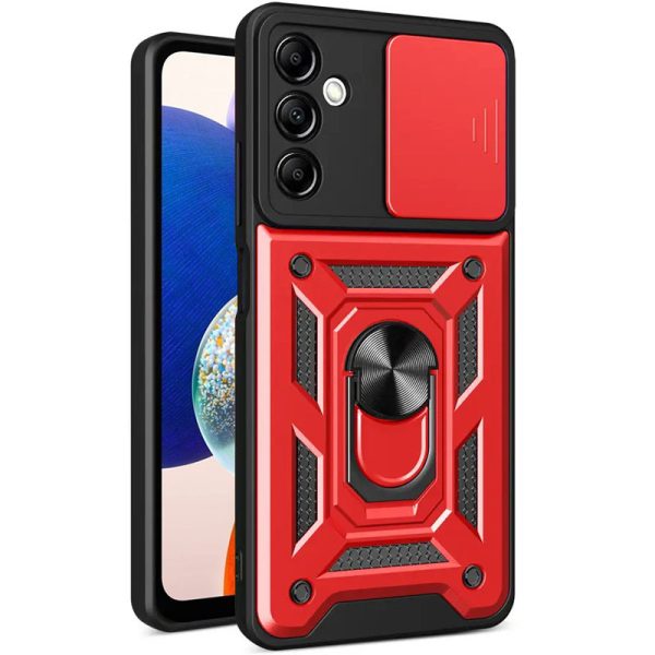 Ударостійкий чохол для Samsung Galaxy M14 5G Червоний Camshield Serge Ring