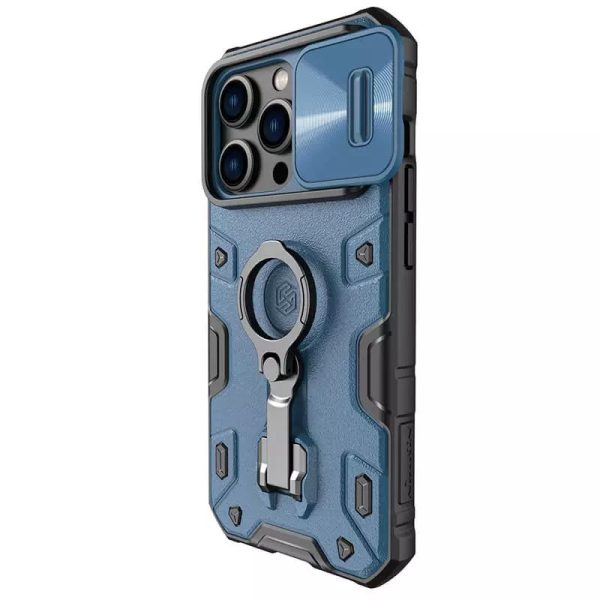 Чохол для iPhone 14 Pro Max Синій Nillkin CamShield Armor Pro no logo (шторка на камеру) - Зображення 2