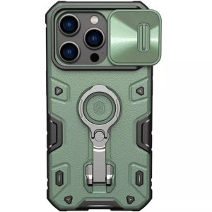 Чохол для iPhone 14 Pro Max Зелений Nillkin CamShield Armor Pro no logo (шторка на камеру)