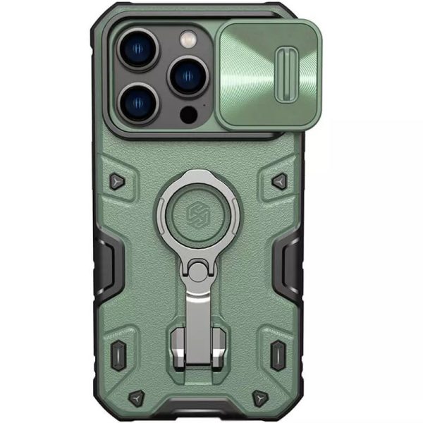 Чохол для iPhone 14 Pro Max Зелений Nillkin CamShield Armor Pro no logo (шторка на камеру)
