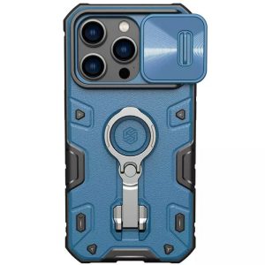 Чохол для iPhone 14 Pro Синій Nillkin CamShield Armor Pro no logo (шторка на камеру)