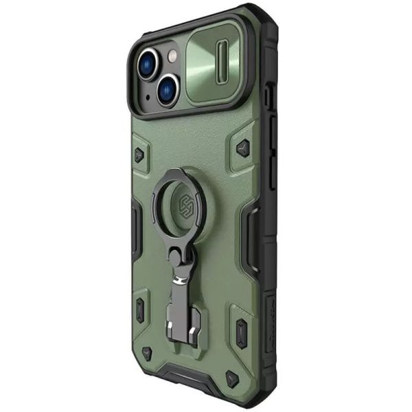 Чохол для iPhone 14 / 13 Зелений Nillkin CamShield Armor Pro no logo (шторка на камеру) - Зображення 4