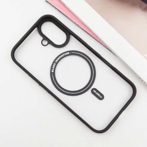 Чохол для iPhone 16 Чорний Синійo Skin Friendly Frosted with MagSafe - Зображення 3
