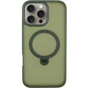 Чохол для iPhone 16 Pro Зелений Metal Buttons with MagSafe Colorful HQ Ring