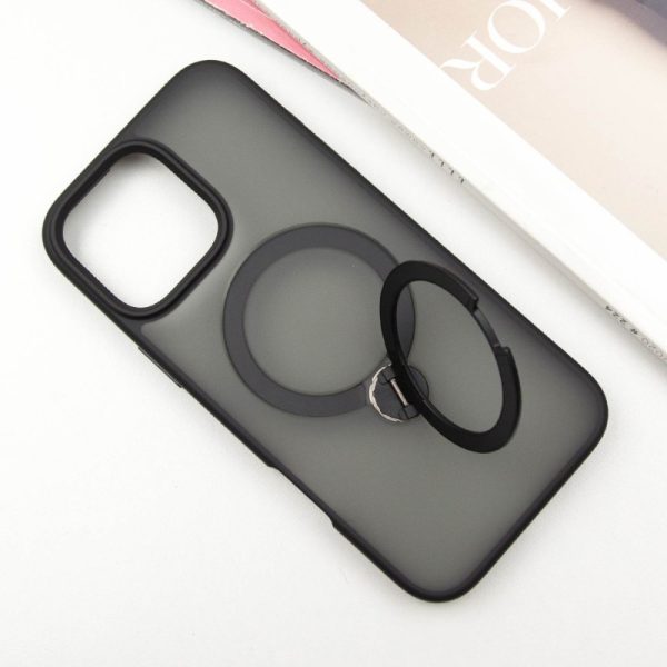 Чохол для iPhone 16 Pro Max Чорний Metal Buttons with MagSafe Colorful HQ Ring - Зображення 3