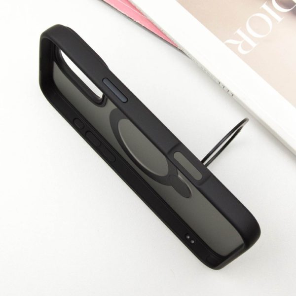 Чохол для iPhone 16 Pro Max Чорний Metal Buttons with MagSafe Colorful HQ Ring - Зображення 4