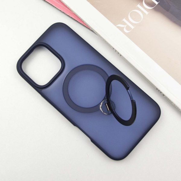 Чохол для iPhone 16 Pro Max Синій Metal Buttons with MagSafe Colorful HQ Ring - Зображення 3