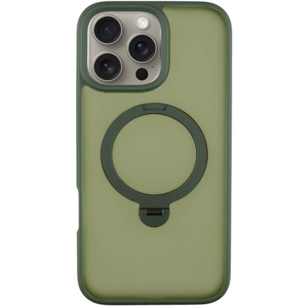 Чохол для iPhone 16 Pro Max Зелений Metal Buttons with MagSafe Colorful HQ Ring