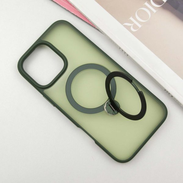 Чохол для iPhone 16 Pro Max Зелений Metal Buttons with MagSafe Colorful HQ Ring - Зображення 3