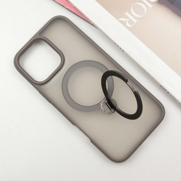 Чохол для iPhone 16 Pro Max Сірий Metal Buttons with MagSafe Colorful HQ Ring - Зображення 3