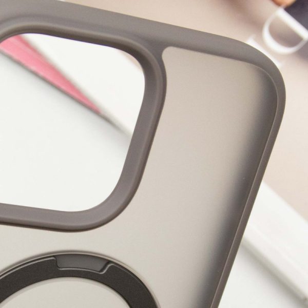 Чохол для iPhone 16 Pro Max Сірий Metal Buttons with MagSafe Colorful HQ Ring - Зображення 6