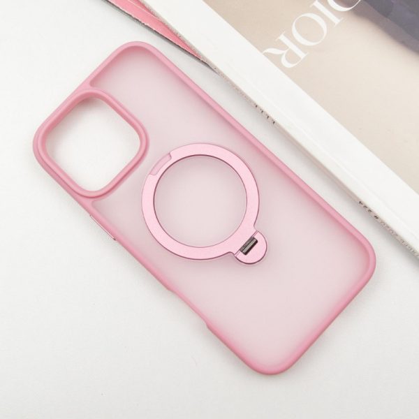 Чохол для iPhone 16 Pro Max Рожевий Metal Buttons with MagSafe Colorful HQ Ring - Зображення 2