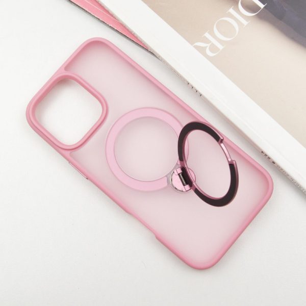 Чохол для iPhone 16 Pro Max Рожевий Metal Buttons with MagSafe Colorful HQ Ring - Зображення 3
