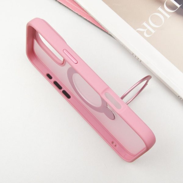 Чохол для iPhone 16 Pro Max Рожевий Metal Buttons with MagSafe Colorful HQ Ring - Зображення 4