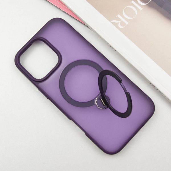 Чохол для iPhone 16 Pro Max Фіолетовий Metal Buttons with MagSafe Colorful HQ Ring - Зображення 3
