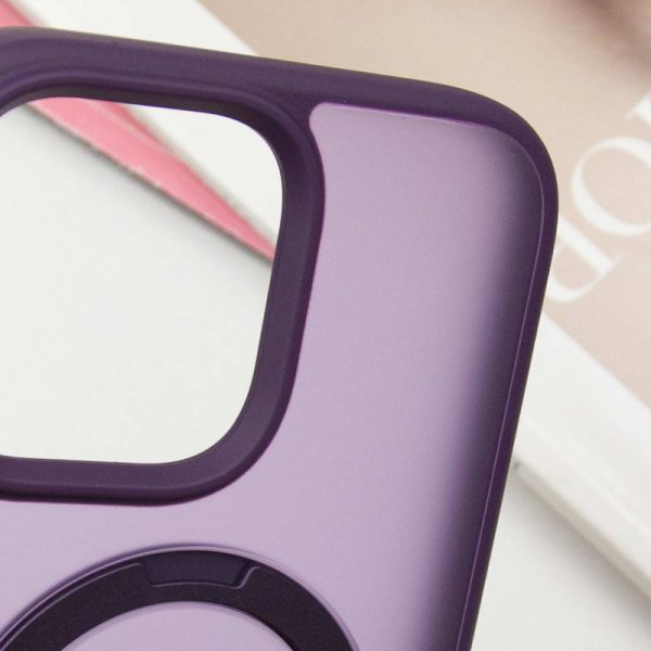 Чохол для iPhone 16 Pro Max Фіолетовий Metal Buttons with MagSafe Colorful HQ Ring - Зображення 6