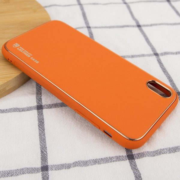 Шкіряний чохол для Apple iPhone X / XS Помаранчевий Xshield - Зображення 3