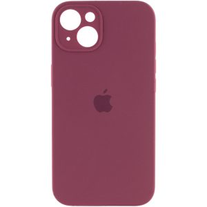 Чохол для iPhone 15 Plus Бордовий Silicone Case Full Camera Protective