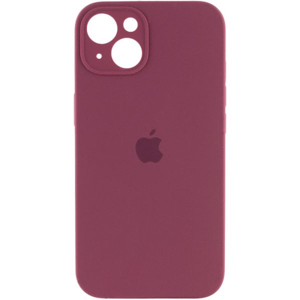 Чохол для iPhone 15 Plus Бордовий Silicone Case Full Camera Protective
