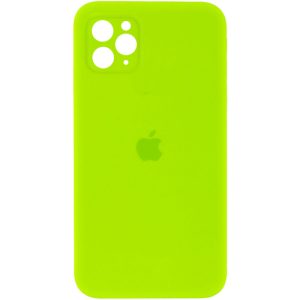Чохол для iPhone 11 Pro Салатовий Silicone Case Square Full Camera Protective