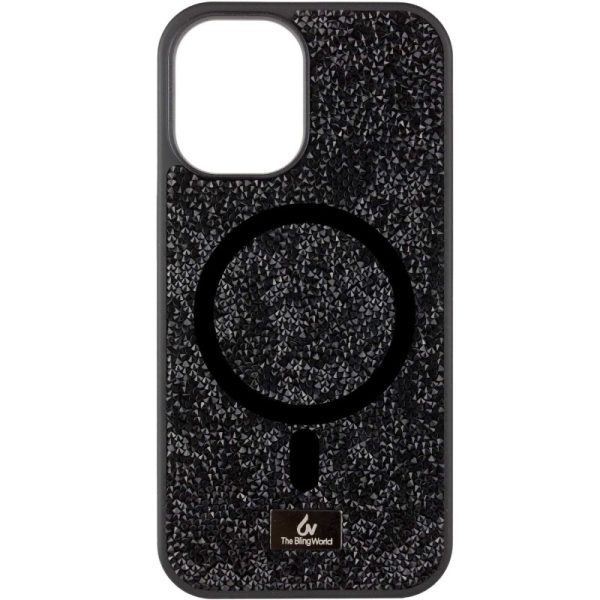 Чохол для iPhone 12 Pro Max Чорний Bling World Rock Diamond with MagSafe