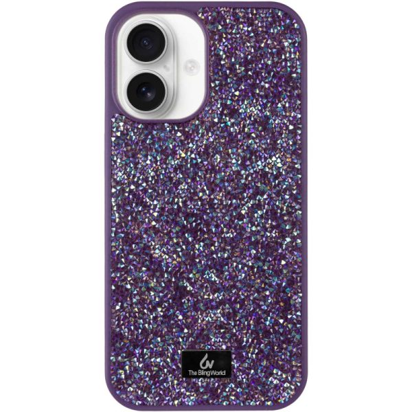 Чохол для iPhone 16 Фіолетовий Bling World Rock Diamond
